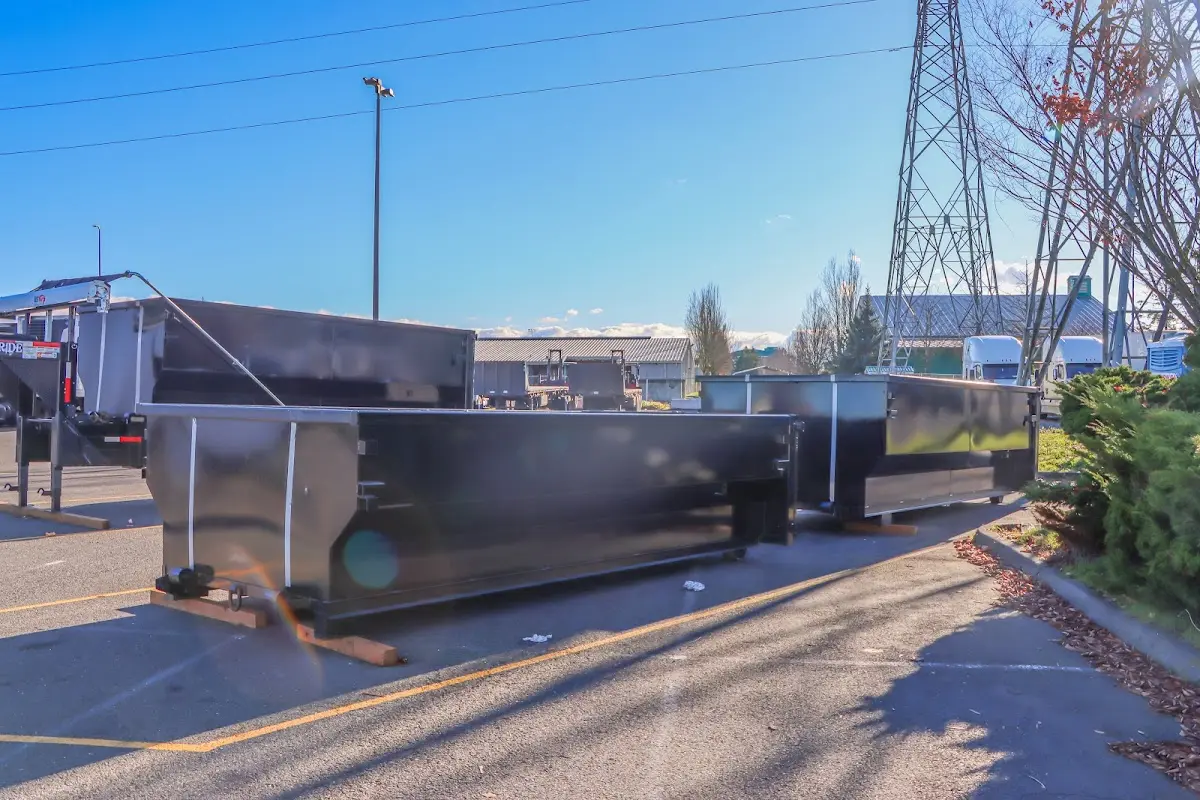 Roll-off dumpster ready for waste disposal at job site for Construction Dumpster Rental in Gering